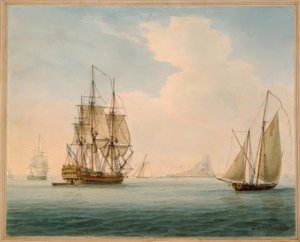 Brytyjski człowiek wojenny / akwarela W. Andersona, 1804 autorstwa William Anderson