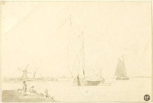 Scena holenderskiego wybrzeża autorstwa William Anderson