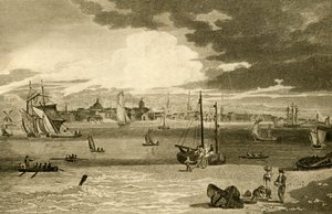 „Widok na Liverpool z promu, Lancashire”, 1808.