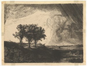 Trzy drzewa według Rembrandta, 1758.