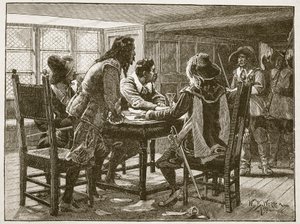 Aresztowanie konspiratorów u Syrenki, ilustracja z „Ilustrowanej historii Anglii Cassella” (zdjęcie w sepii) autorstwa William Barnes Wollen