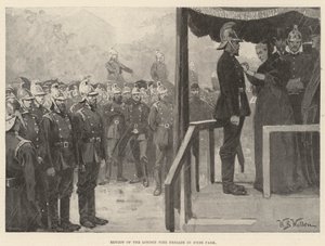 Przegląd londyńskiej straży pożarnej w Hyde Parku autorstwa William Barnes Wollen