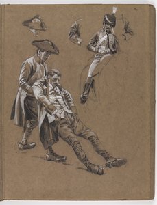 Studium do obrazu olejnego Williama Barnsa Wollena ?Bitwa pod Lexington 1775? autorstwa William Barnes Wollen