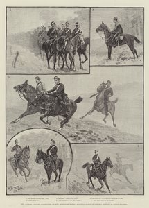 Jesienne manewry kawalerii na Berkshire Downs, harcerstwo 20 Hussars w mglistej pogodzie autorstwa William Barnes Wollen