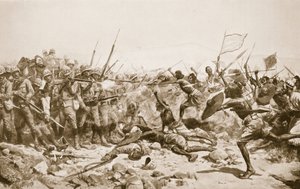 Bitwa pod Abu Klea, 17 stycznia 1885, ilustracja z „Hutchinsons History of the Nations”, c.1910 autorstwa William Barnes Wollen