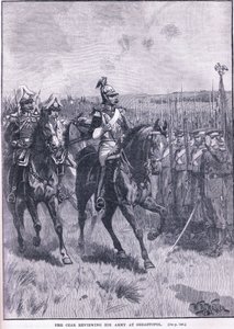 Car przeglądający swoją armię w Sewastopolu 1856 AD autorstwa William Barnes Wollen