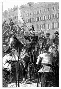 Król pruski przemawiający do berlińczyków, 1848, 1900. autorstwa William Barnes Wollen