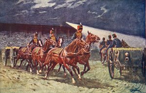 Royal Horse Artillery Drive w Searchlight Tattoo autorstwa William Barnes Wollen
