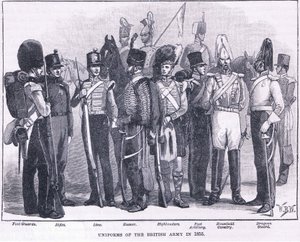 Mundury armii brytyjskiej w 1855 roku autorstwa William Barnes Wollen