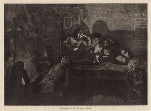 Palenie opium w East End of London (grawerowanie) autorstwa William Bazett Murray