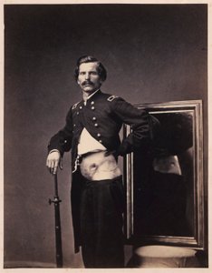 Major H. A. Barnum, rekonwalescencja po penetrującej ranie postrzałowej brzucha z perforacją lewego biodra, z katalogu fotograficznego sekcji chirurgicznej