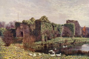 Zamek Allington (litografia kolorowa) autorstwa William Biscombe Gardner