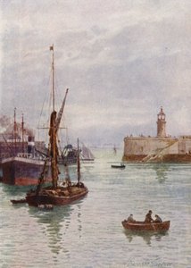 W porcie Ramsgate (kolorowa litografia) autorstwa William Biscombe Gardner