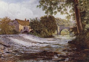 Na Derwent, Baslow (kolor lito) autorstwa William Biscombe Gardner