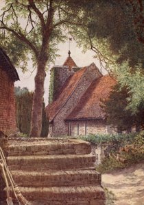 Kościół św. Marcina, Canterbury (kolorowa litografia) autorstwa William Biscombe Gardner