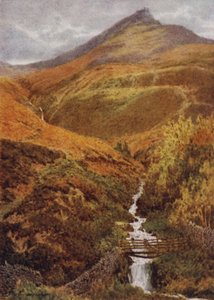 The Nab i Golden Clough z Grindslow Dell, Edale (kolor lito) autorstwa William Biscombe Gardner