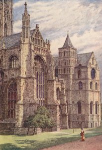 Południowa strona katedry w Canterbury (kolorowa litografia) autorstwa William Biscombe Gardner