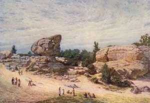 The Toad Rock, Rusthall Common, Tunbridge Wells (kolorowa litografia) autorstwa William Biscombe Gardner