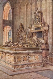 Kaplica Wojownika, katedra w Canterbury, widok na zachód (kolorowa litografia) autorstwa William Biscombe Gardner