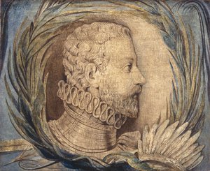 Alonso de Ercilla y Zúñiga, ok. 1800 (tempera na płótnie) autorstwa William Blake