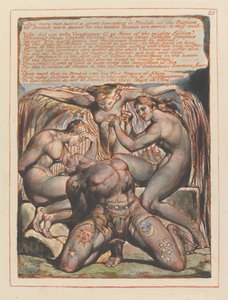 „I rozległ się wielki lament w Beulah...”; winieta końcowa rozdziału 1 (tablica 25) autorstwa William Blake