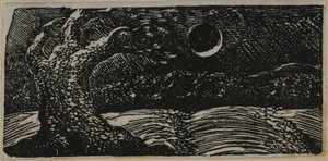 Zwalone drzewo i spłaszczone rośliny, z Pastorals of Virgil autorstwa William Blake