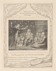 Księga Hioba, ilustracja 12, Gniew Elihu autorstwa William Blake