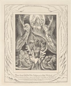 Księga Hioba, płyta 16, Upadek szatana autorstwa William Blake