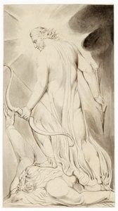 „Chrystus depczący szatana”, ok. 1800 r. autorstwa William Blake