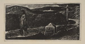 Colinets Journey, Milestone Marked LXII Miles do Londynu, z Thorntons Pastorals of V..., 1821. autorstwa William Blake