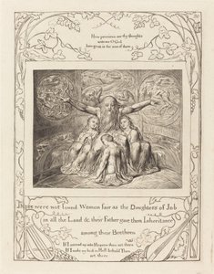 Hiob i jego córki, 1825. autorstwa William Blake