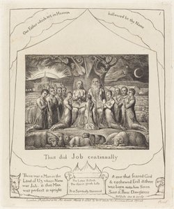 Hiob i jego rodzina autorstwa William Blake