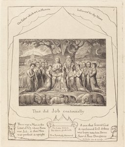 Hiob i jego rodzina autorstwa William Blake