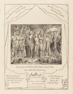 Hiob i jego żona przywrócona do dobrobytu, 1825. autorstwa William Blake