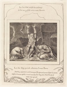 Rozpacz Hioba, 1825. autorstwa William Blake