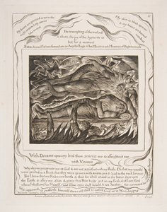 Jobs Evil Dreams, z ilustracji Księgi Hioba, 1825-26. autorstwa William Blake