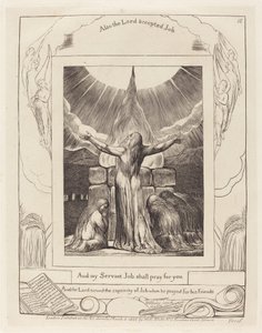 Ofiara Hioba, 1825. autorstwa William Blake