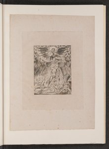 Synowie i córki Hioba przytłoczeni przez Szatana autorstwa William Blake