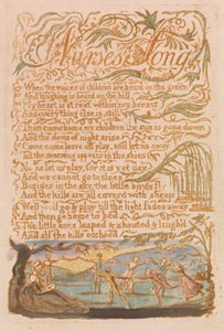 „Pieśń pielęgniarki”, płyta 22 z „Pieśni niewinności” autorstwa William Blake