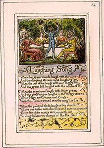 P.124-1950.pt14 Laughing Song: płyta 14 z Pieśni o niewinności i doświadczeniu (kopia R) c.1802-08 (akwaforta, tusz i akwarela) autorstwa William Blake