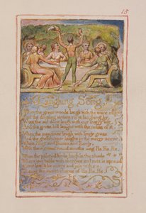 P.125-1950.pt15 Laughing Song: płyta 15 z Pieśni o niewinności i doświadczeniu (kopia AA) c.1815-26 (akwaforta, tusz i wc) autorstwa William Blake