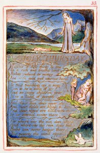 P.125-1950.pt33 Wielki Czwartek: tablica 33 z Pieśni o niewinności i doświadczeniu (kopia AA) c.1815-26 (akwaforta, tusz i wc) autorstwa William Blake