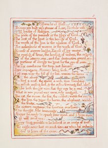 Przysłowia piekielne, tekst z "Zaślubin nieba z piekłem", ok. 1790-3 (akwaforta reliefowa wykończona piórkiem i wc) autorstwa William Blake