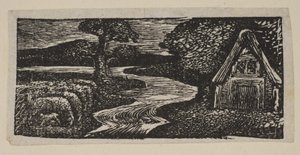 Sabrinas Silvery Flood, z Thorntons Pastorals of Virgil, 1821. autorstwa William Blake