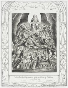 Szatan stający przed Bogiem autorstwa William Blake
