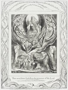 Szatan odchodzi sprzed oblicza Pana autorstwa William Blake