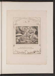 Szatan bijący Hioba wrzodami, 1825. autorstwa William Blake