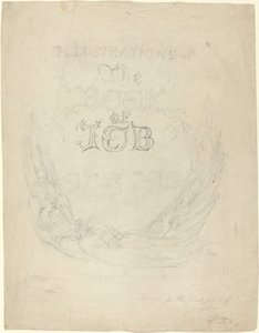 Szkic do strony tytułowej ilustracji rytych do Księgi Hioba autorstwa William Blake