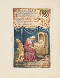 Pieśni o niewinności i doświadczeniu: Pieśń kołyskowa płyta druga: Płakał nad mną..., ca. 1825. autorstwa William Blake