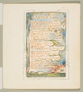 Pieśni niewinności i doświadczenia: odpowiedź Ziemi, ca. 1825. autorstwa William Blake